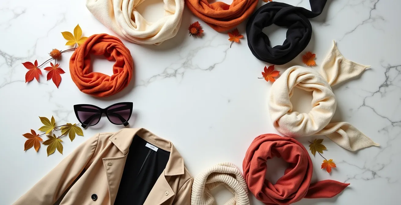 Calendario visual con prendas vintage icónicas marcadas por temporada