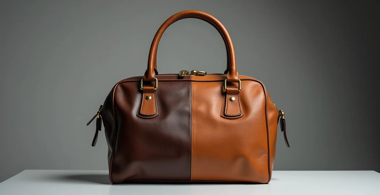 Comparación visual lado a lado del mismo modelo de bolso vintage en estado mint y bueno