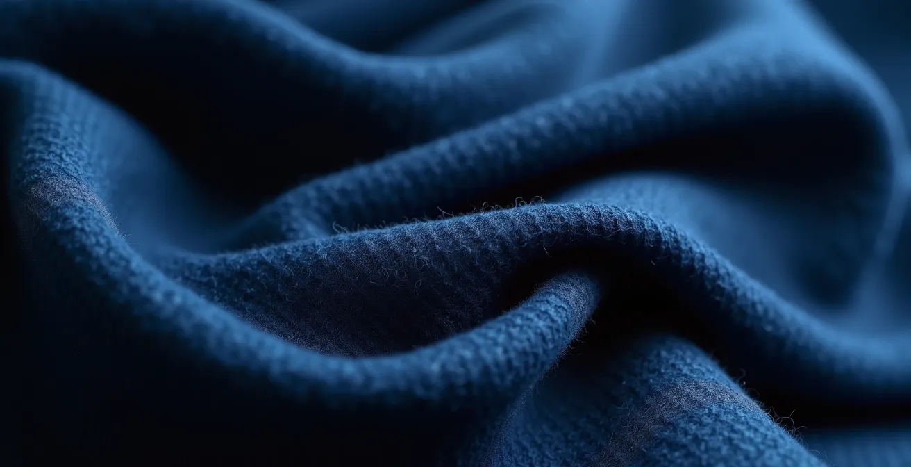 Mujer petite con look monocromático azul marino mostrando el efecto de elongación visual